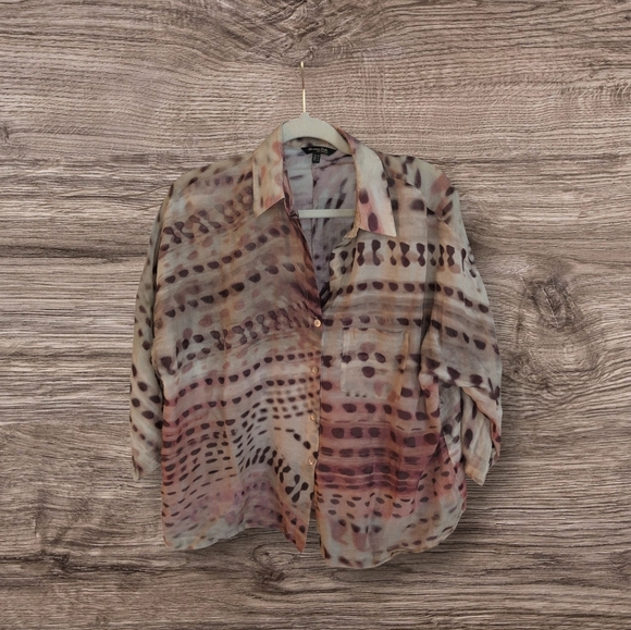 Massimo Dutti TIE-DYE PRINT SHIRT - Picture 3 of 5